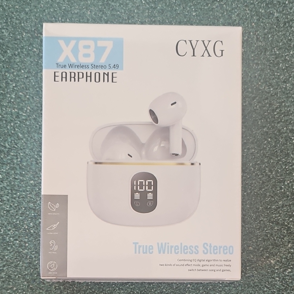 NIB X87 True Wireless Earphones - Beige